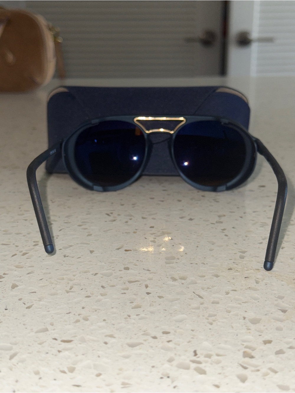 Vuarnet Navy Frame Sunglasses with Brown Lenses - Picture 3 of 4